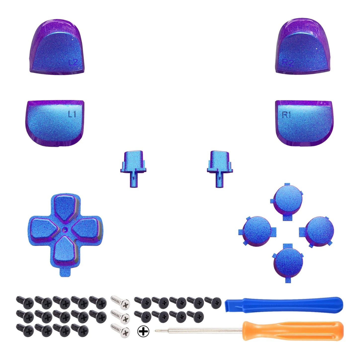 eXtremeRate D-pad R1 L1 R2 L2 Triggers Share Options Face Buttons, Full Set Buttons Compatible with ps5 Controller BDM-010 & 020