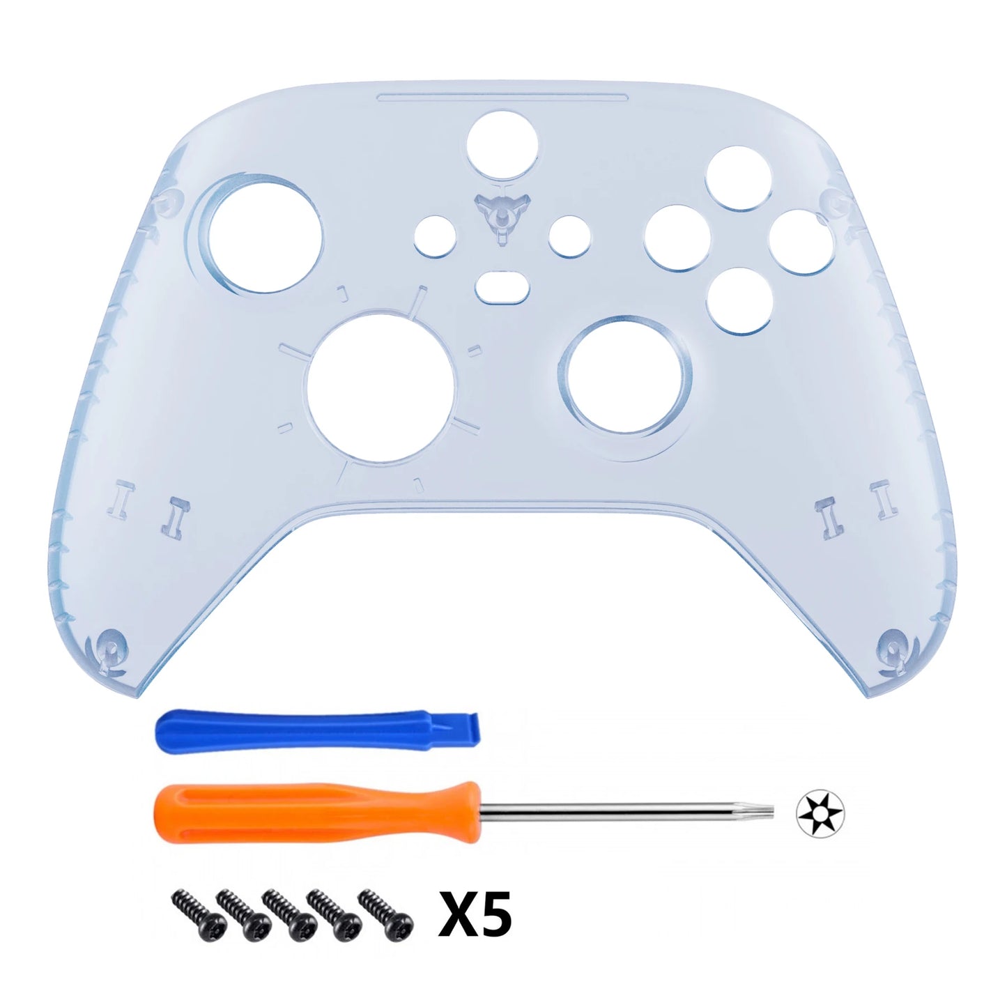 eXtremeRate Replacement Front Housing Shell Custom Cover Personalized Faceplate for Xbox Core Wireless Controller - Clear Series