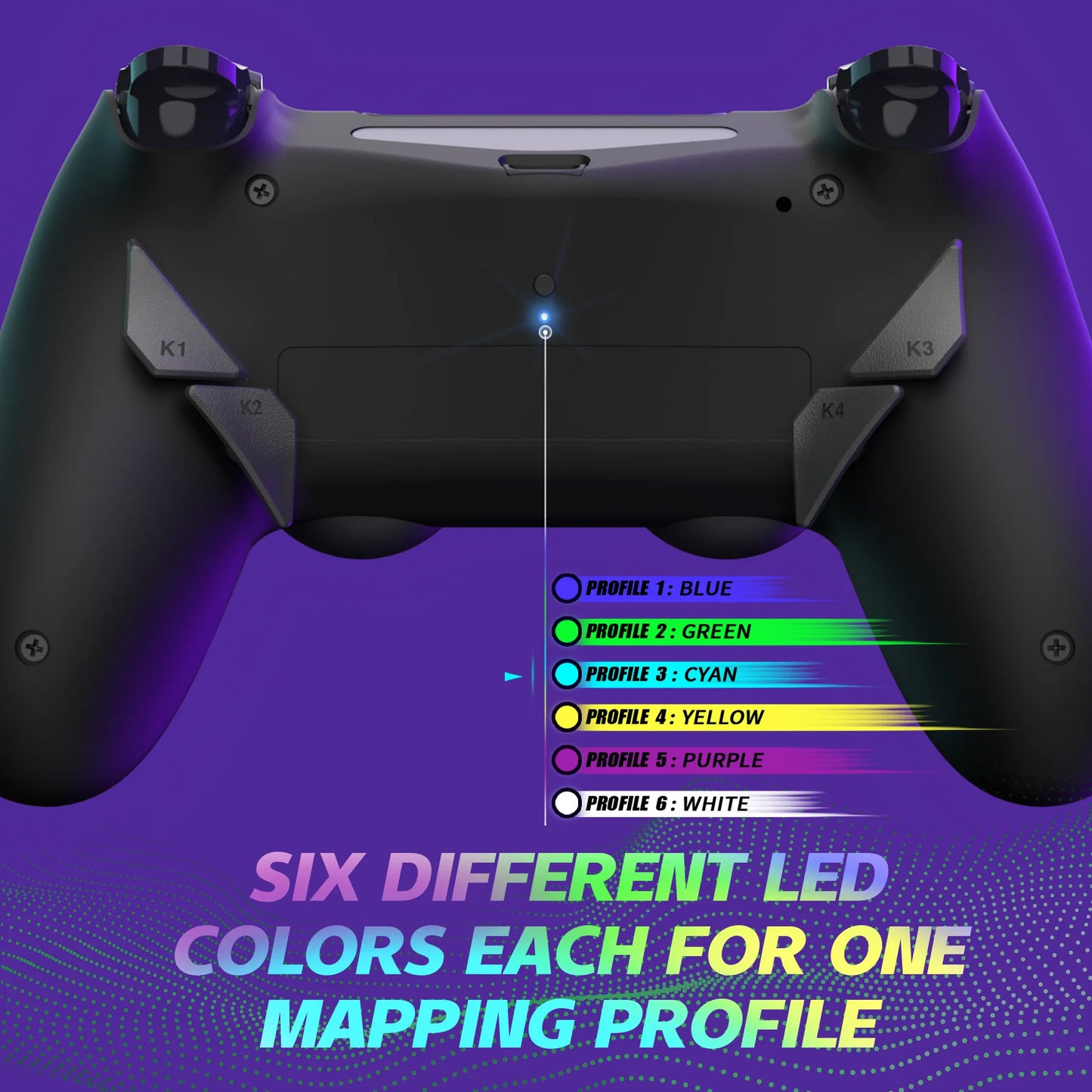 eXtremeRate Dawn Type-C Version Remap Kit for PS4 Slim Pro Controller JDM-040/050/055 W/Mapping Profiles, Back Shell & Buttons