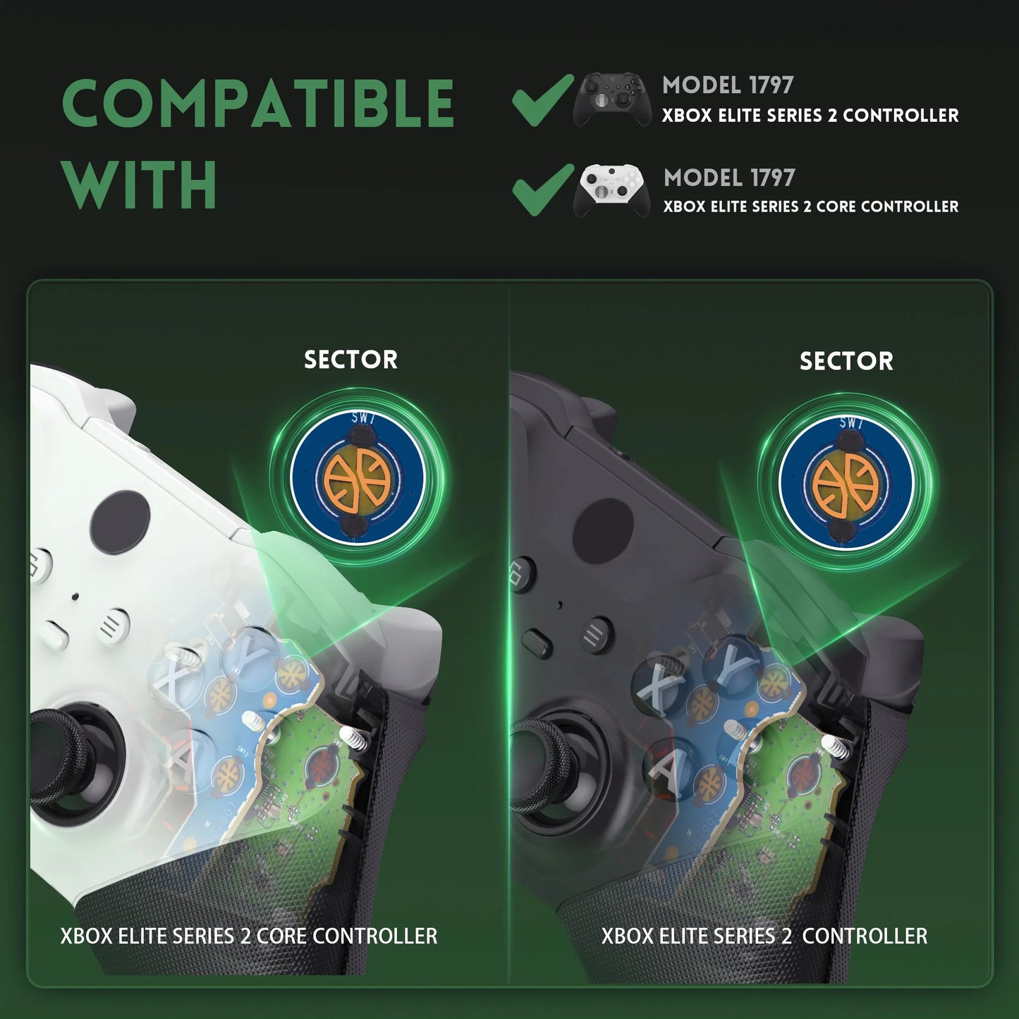 eXtremeRate ABXY Clicky Kit for Xbox Elite Series 2 Core Controller (Model 1797), Mouse Clicky Kit Action Buttons Clicky Kit