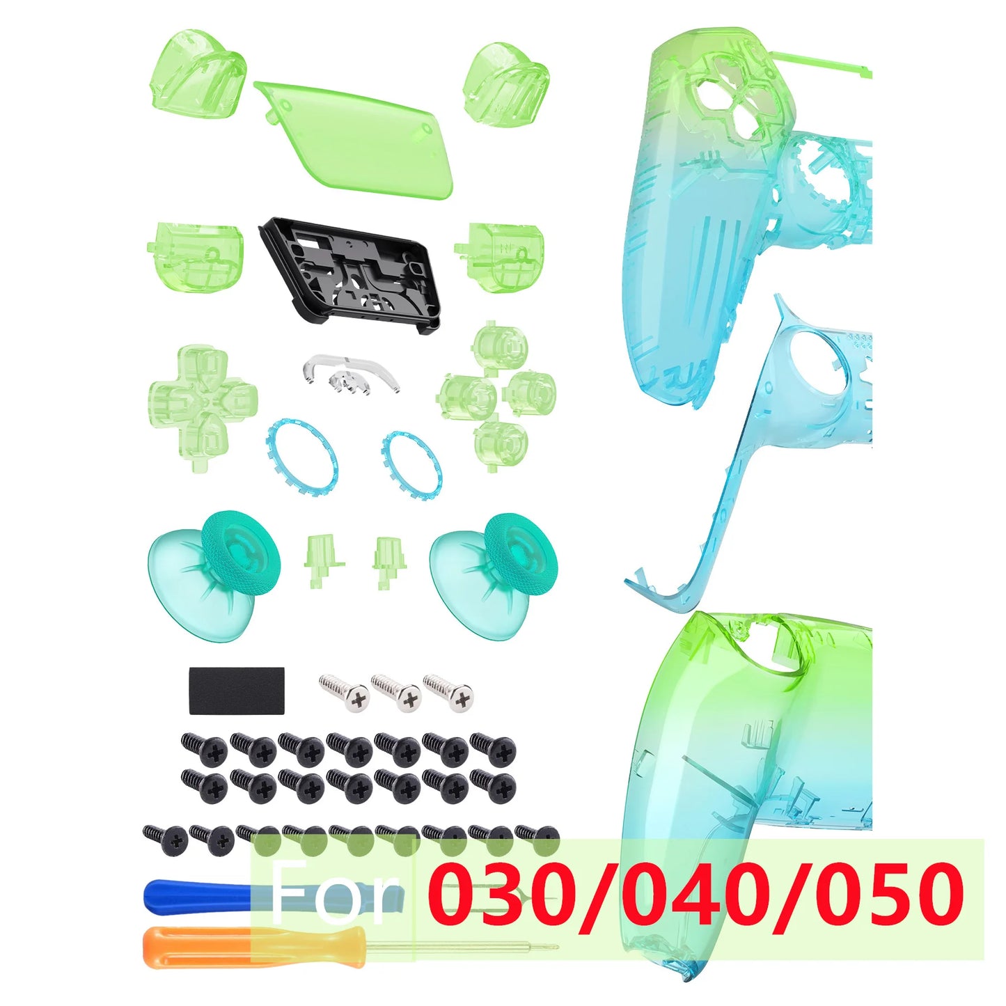 eXtremeRate Replacement Full Set Shells with Buttons Compatible with ps5 Controller BDM-010/020, or for ps5 BDM-030/040/050