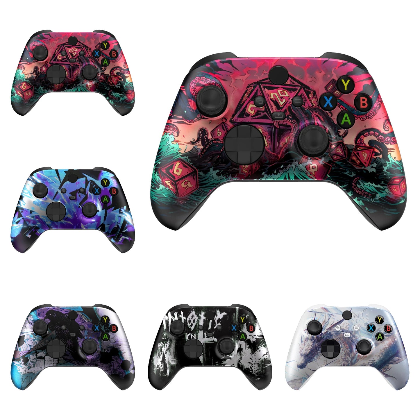 eXtremeRate Custom Pattern Part Faceplate, Soft Touch Grip Front Housing Shell Case for Xbox Series X/S (Xbox Core) Controller