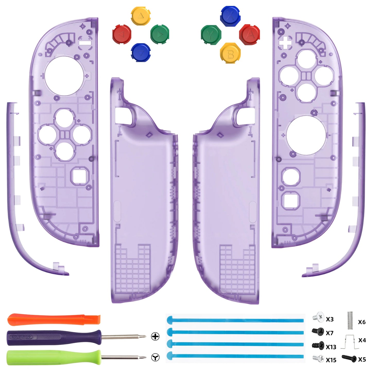 eXtremeRate for Joycon 2 DIY Replacement Shell Buttons, Case & Decorative Strips & Tools for Nintendo Switch 2 - Essence Version