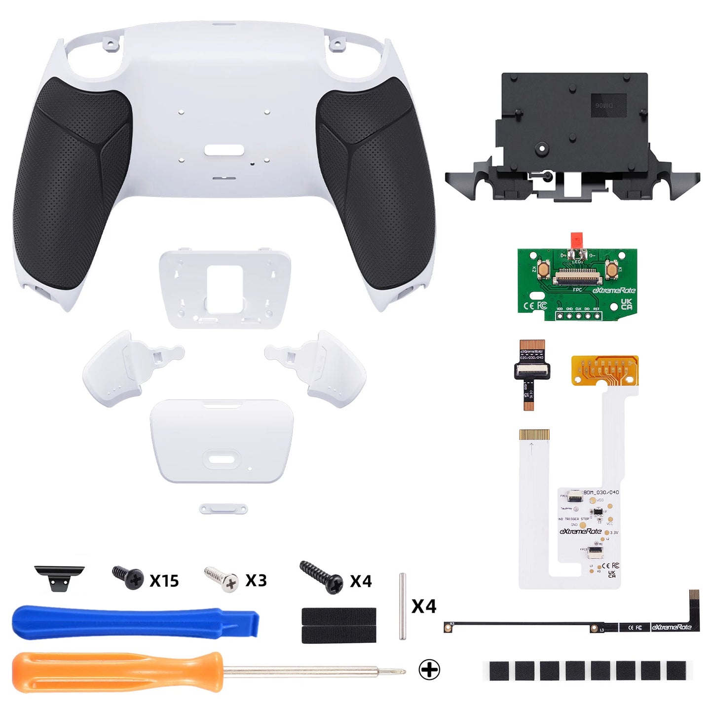 eXtremeRate Back Paddles Programable RISE V4 Remap Kit for ps5 Controller BDM-060, Upgrade Board Back Shell Back Button