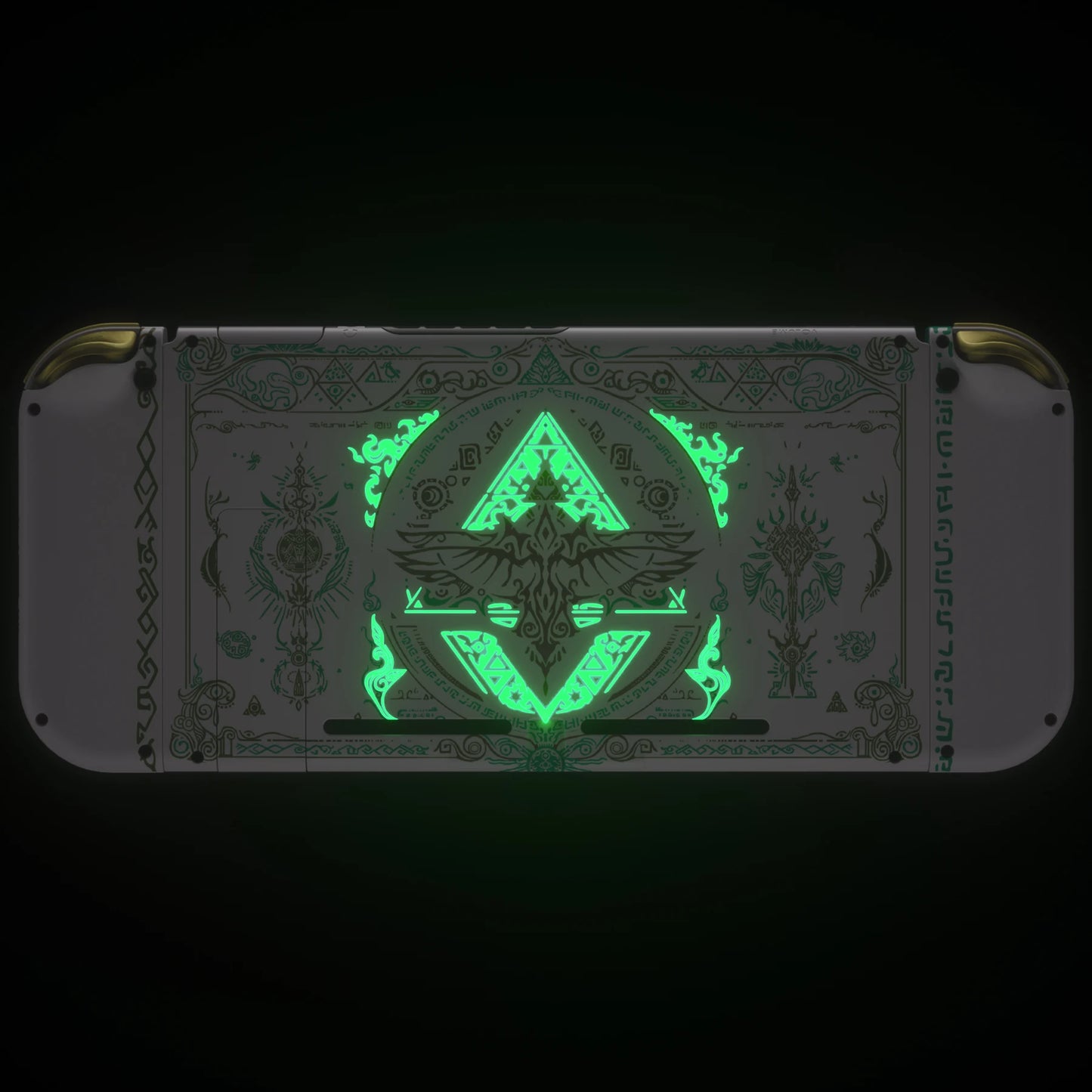 eXtremeRate Console Back Plate Controller Housing Shell w/Full Set Button for Nintendo Switch - Glow in Dark - Totem of Kingdom
