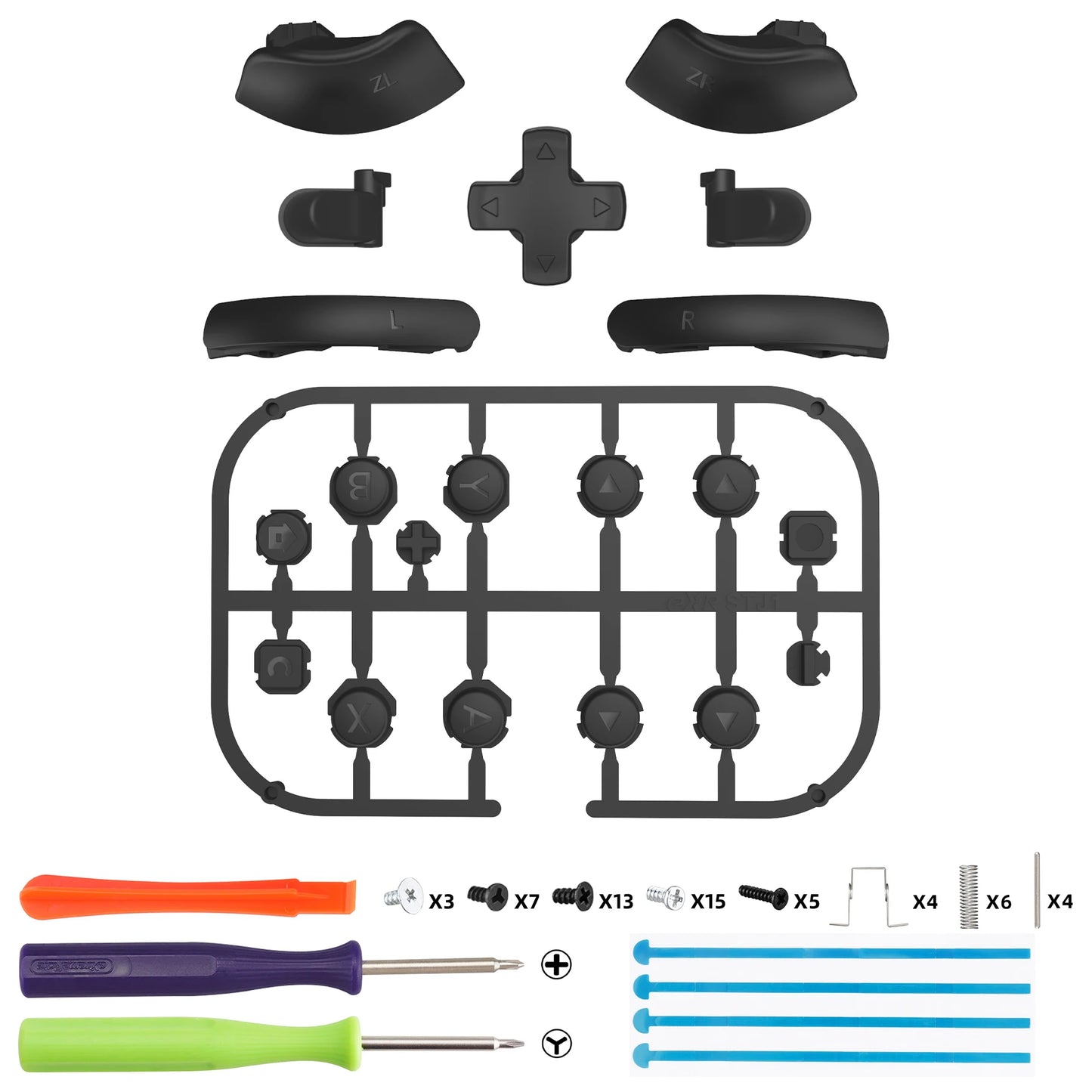 eXtremeRate DIY Replacement Full Set Buttons for Joycon 2, ABXY & Dpad & C Home & Release & Trigger Button for Nintendo Switch 2