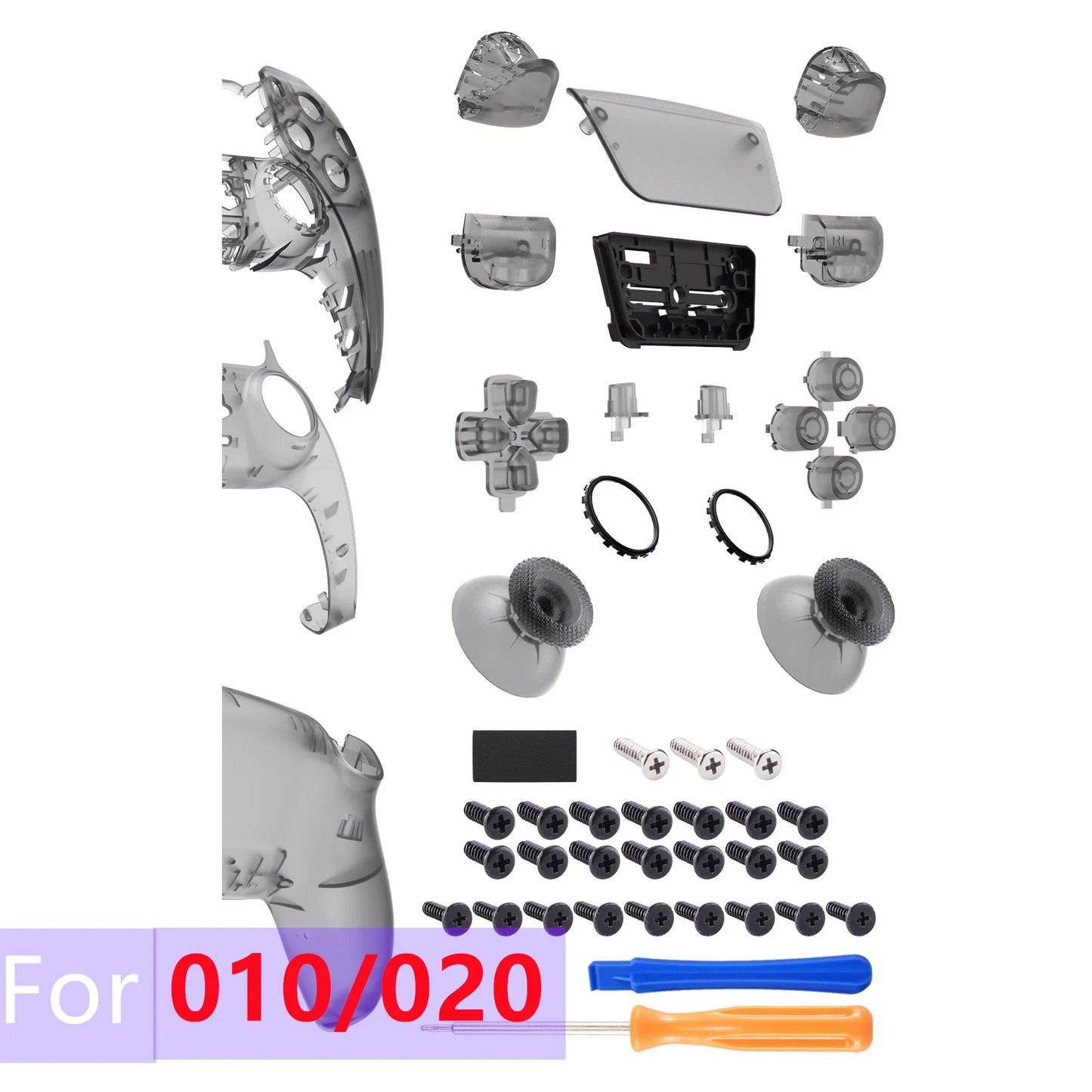 eXtremeRate Replacement Full Set Shells with Buttons Compatible with ps5 Controller BDM-010/020, or for ps5 BDM-030/040/050