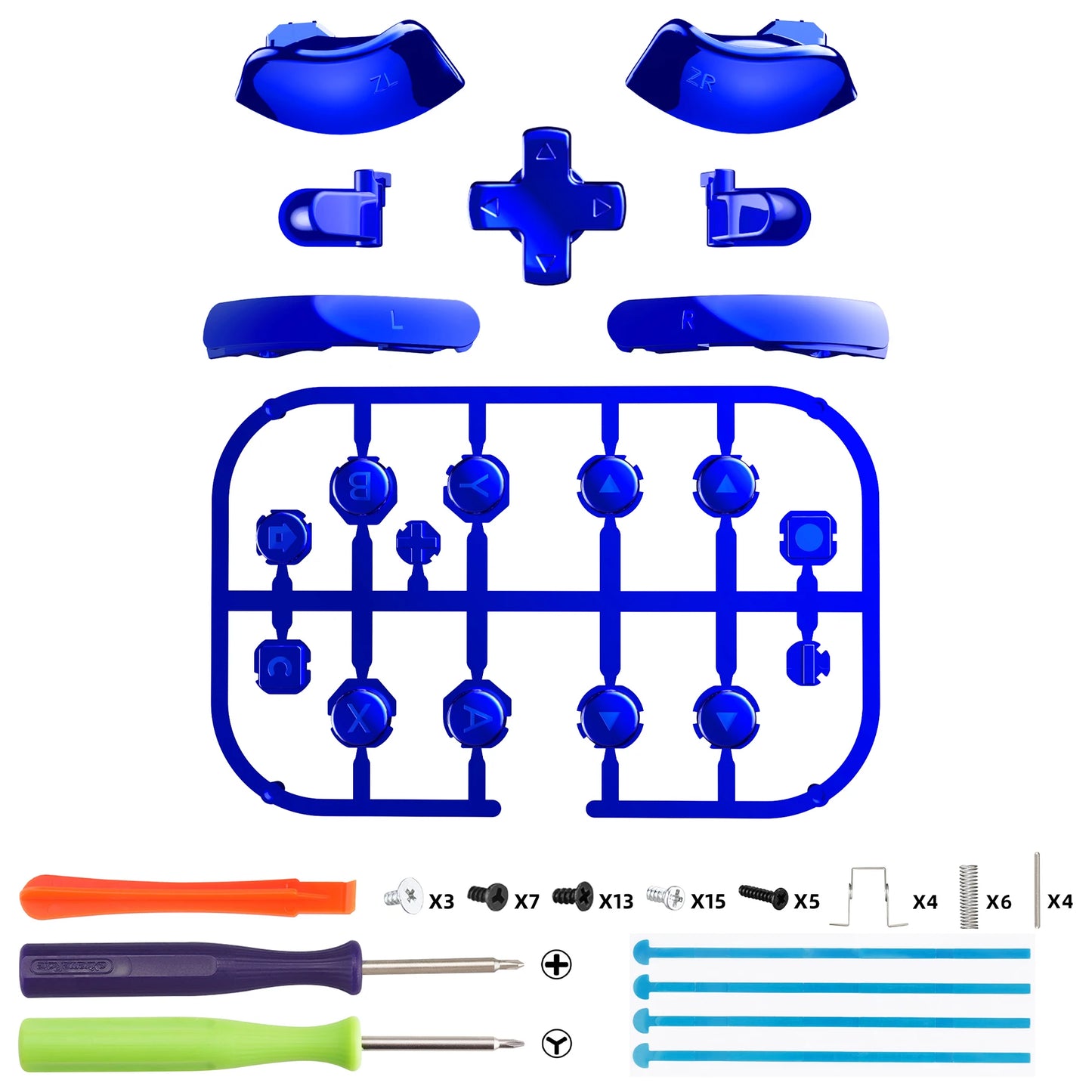 eXtremeRate DIY Replacement Full Set Buttons for Joycon 2, ABXY & Dpad & C Home & Release & Trigger Button for Nintendo Switch 2