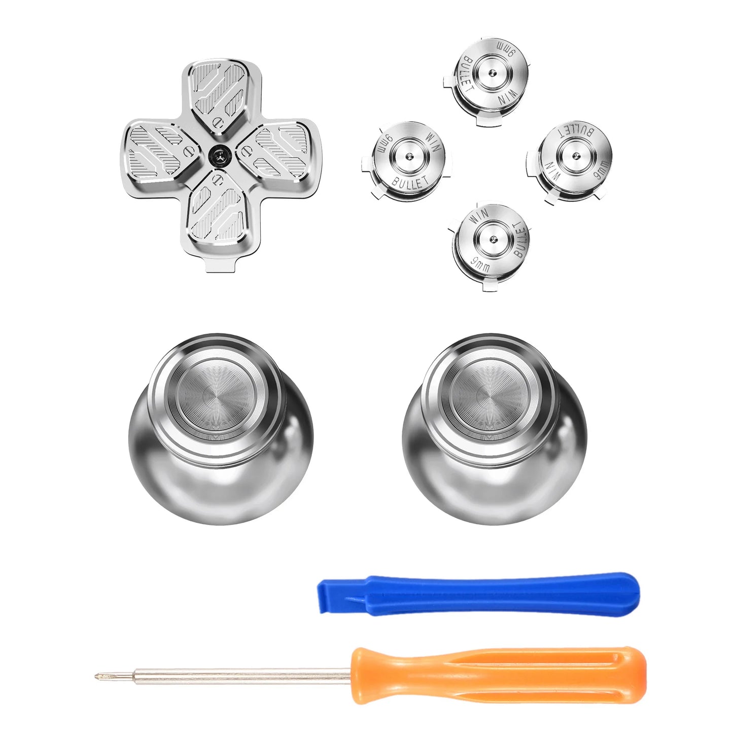 eXtremeRate Metal Thumbsticks Dpad ABXY Buttons Aluminum Analog Thumbsticks & Action Buttons & Direction Keys for ps5 Controller