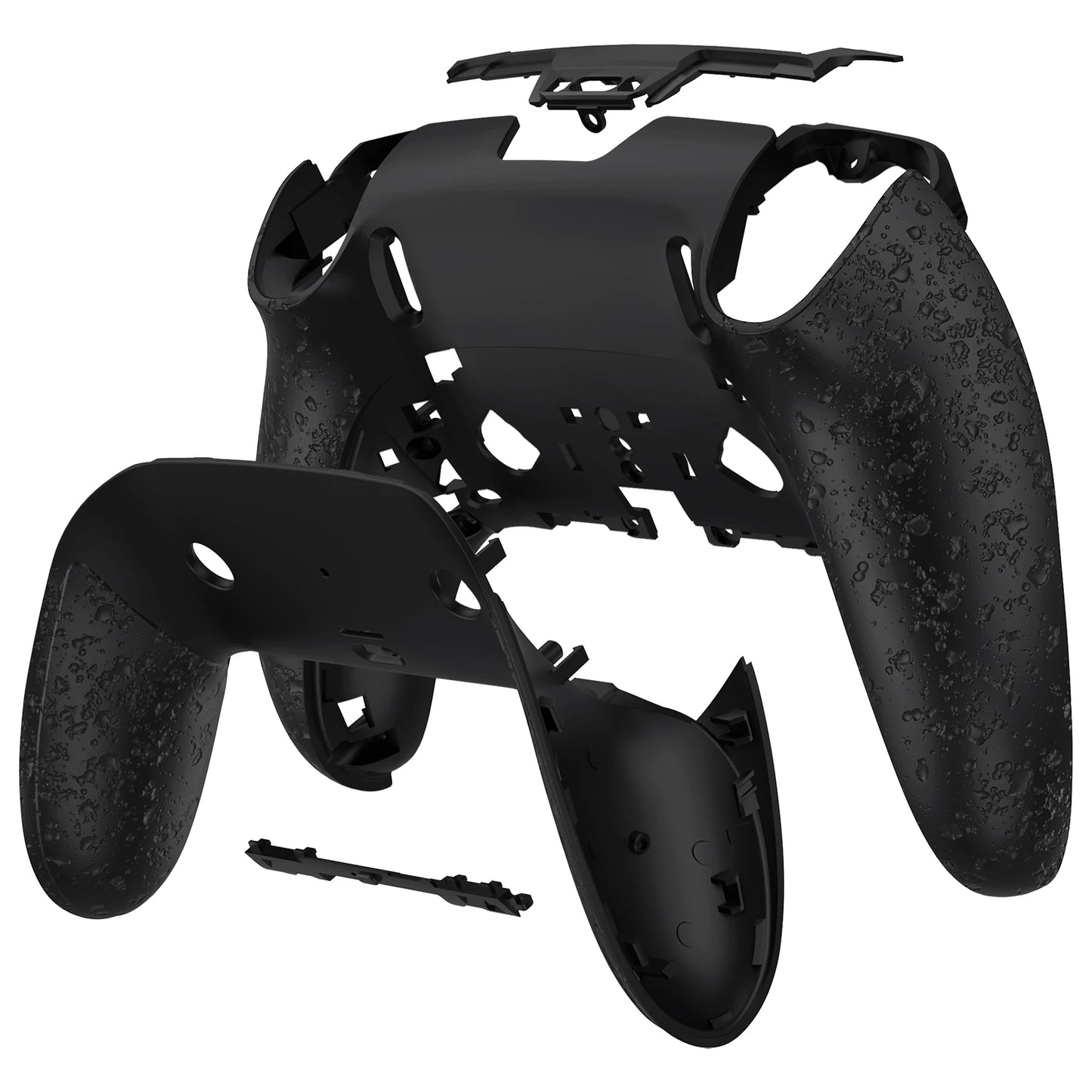 eXtremeRate Replacement Back Housing Bottom Shell & Clip Shell Compatible with ps5 Edge Controller - Textured Black