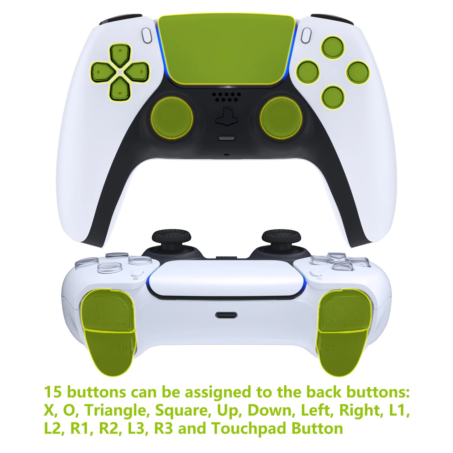eXtremeRate Rubberized Grip Programable RISE4 Remap Kit for PS5 Controller BDM-010 & BDM-020, Board & Back Shell & Back Buttons