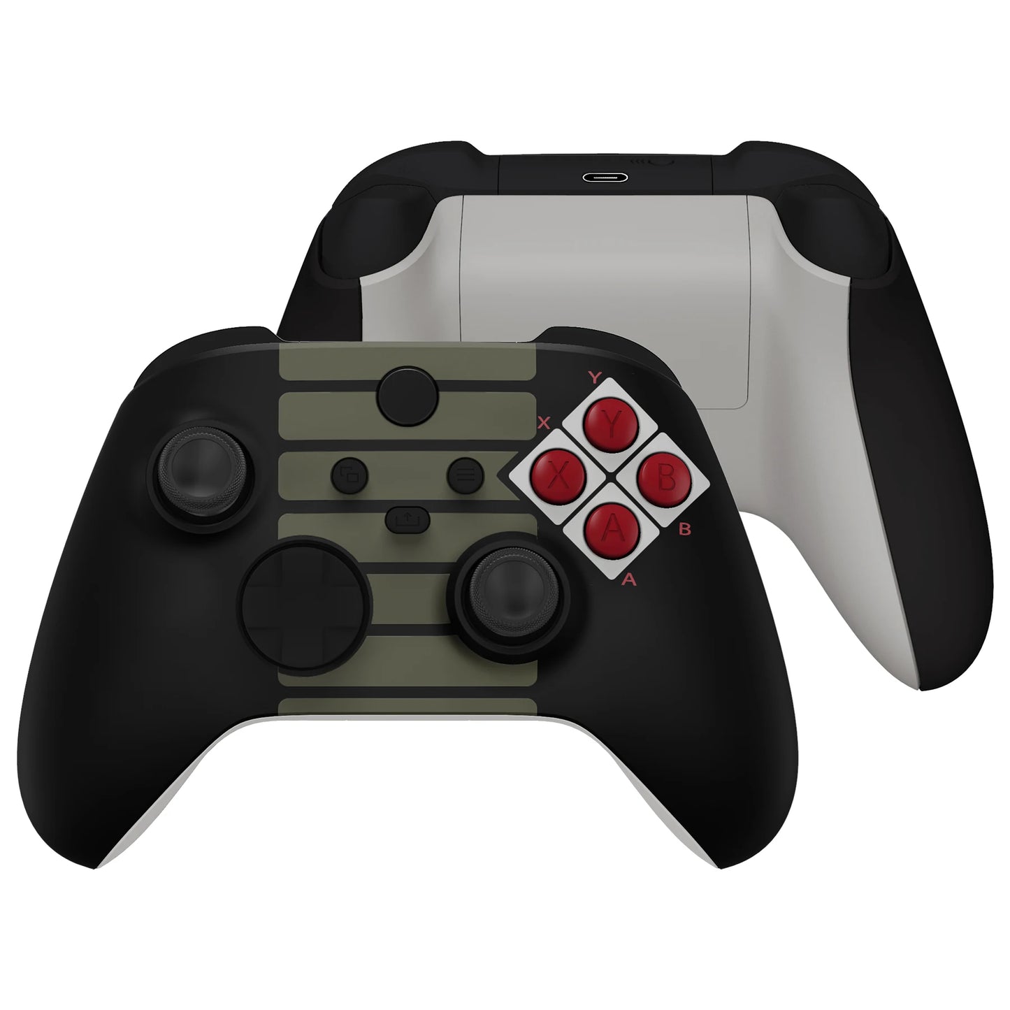 eXtremeRate Full Set Shell Buttons for Xbox Core Wireless Controller, Side Rails Grips Front Back Plate Cover - Classic Styles