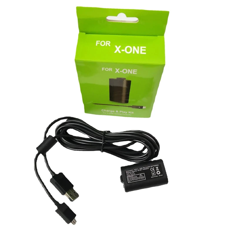 Rechargeable Battery Charge Play Kit for Xbox One Wireless Game Controller Replacement Battery with 2.75m USB Charging Cable