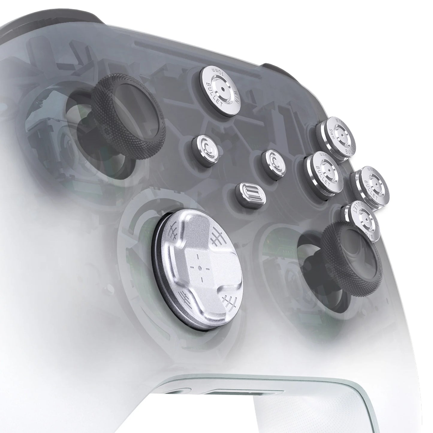 eXtremeRate 9 in 1 Custom Metal Buttons for Xbox Core Wireless Controller, Home ABXY Bullet Buttons for Xbox Series X/S