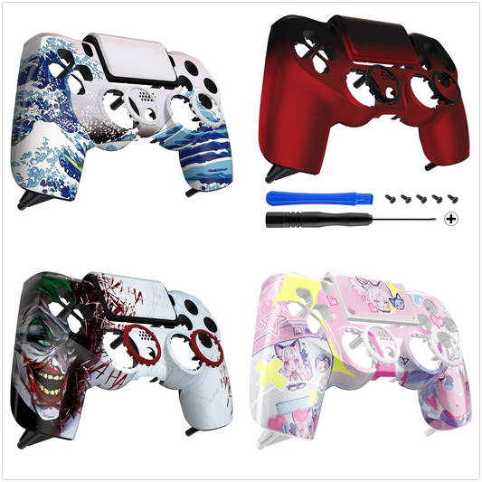 eXtremeRate Ghost Replacement Faceplate Touchpad Cover Redesigned Shell Compatible with PS4 Slim Pro Controller JDM-040/050/055