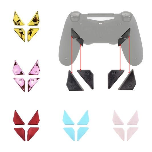 eXtremeRate Replacement Redesigned Back Buttons K1 K2 K3 K4 Paddles for PS4 Controller eXtremeRate DAWN Remap Kit - Black