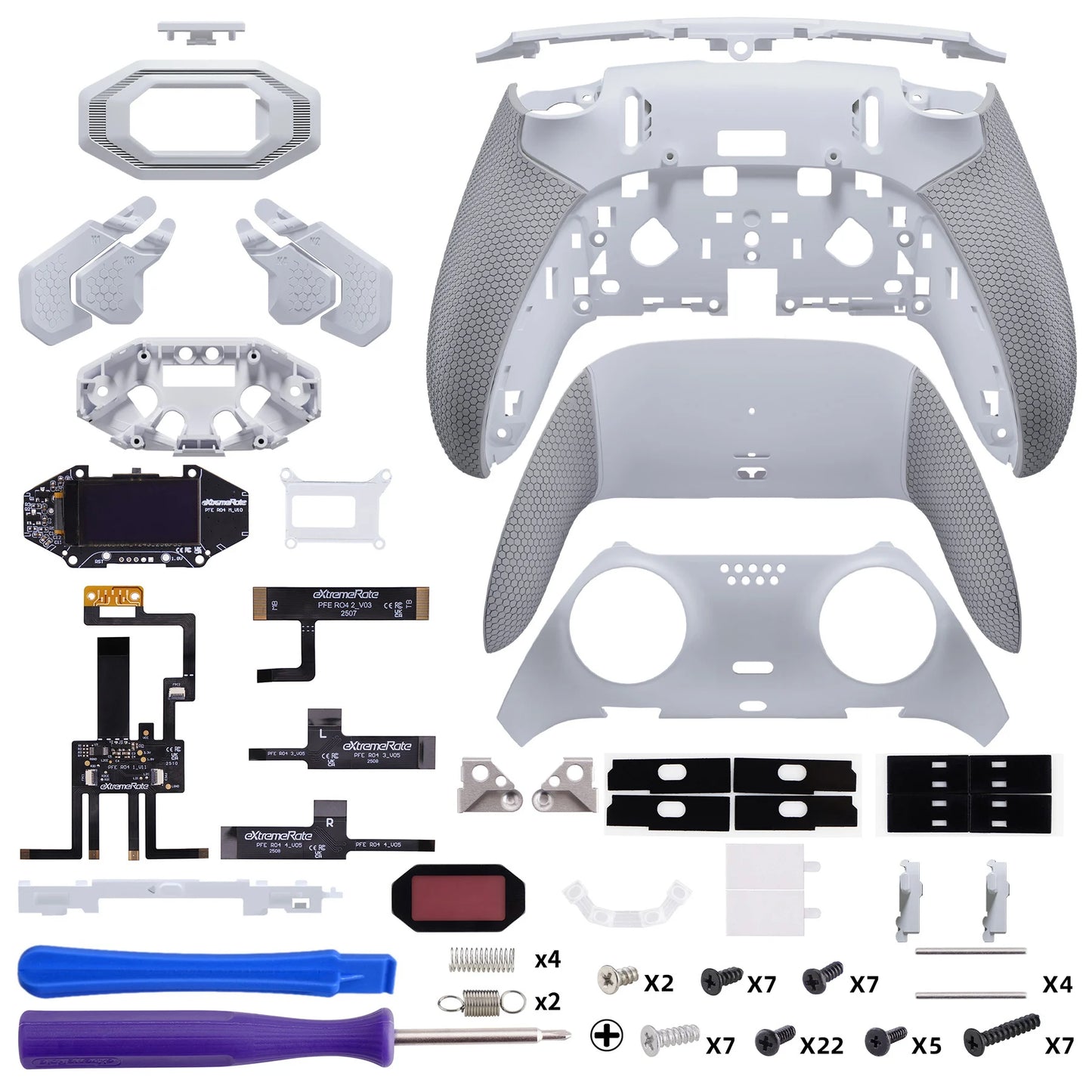 eXtremeRate for ps5 Edge Controller BEYOND Back Paddles Kit, Remappable 4 Back Buttons Attachment, OLED Display - Black