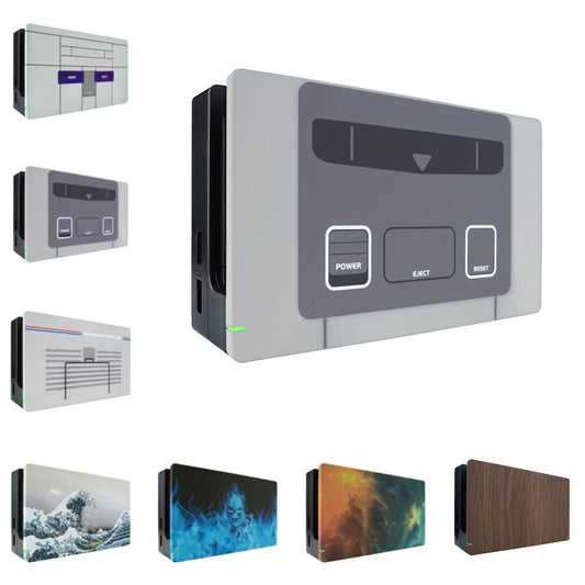 eXtremeRate Custom Grip Faceplate for Nintendo Switch Dock, Patterned DIY Replacement Housing Shell-Dock NOT Included