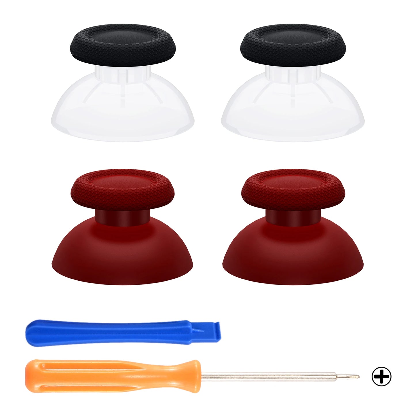 eXtremeRate Black 2 Pairs Universal Replacement Thumbsticks for PS5, for PS4 All Model Controllers, Custom Analog Stick Joystick