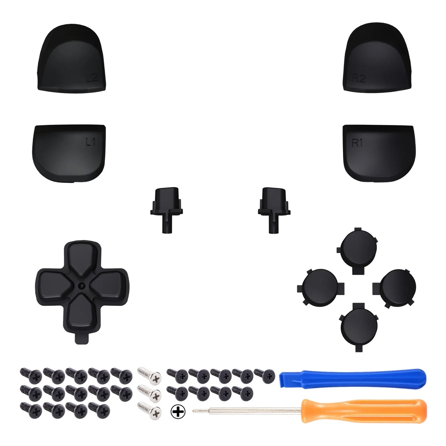 eXtremeRate D-pad R1 L1 R2 L2 Triggers Share Options Face Buttons, Full Set Buttons Compatible with ps5 Controller BDM-010 & 020