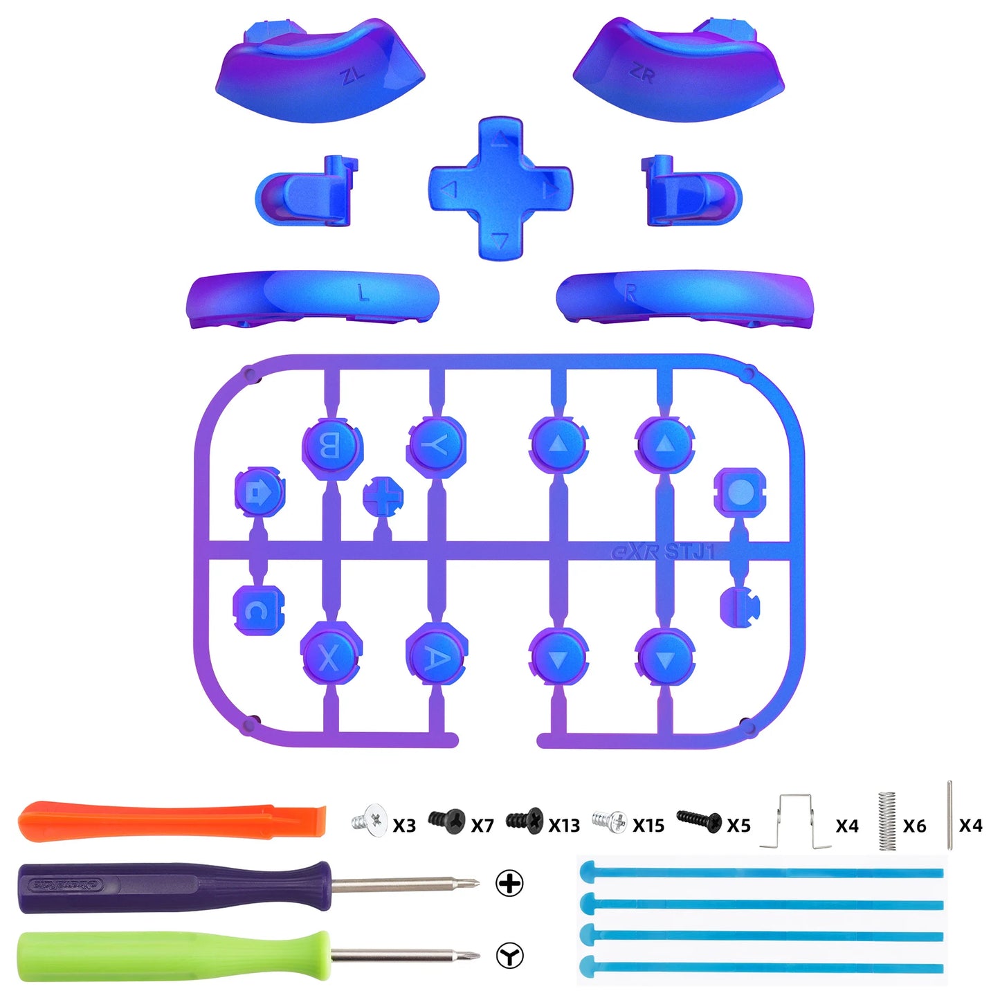 eXtremeRate DIY Replacement Full Set Buttons for Joycon 2, ABXY & Dpad & C Home & Release & Trigger Button for Nintendo Switch 2