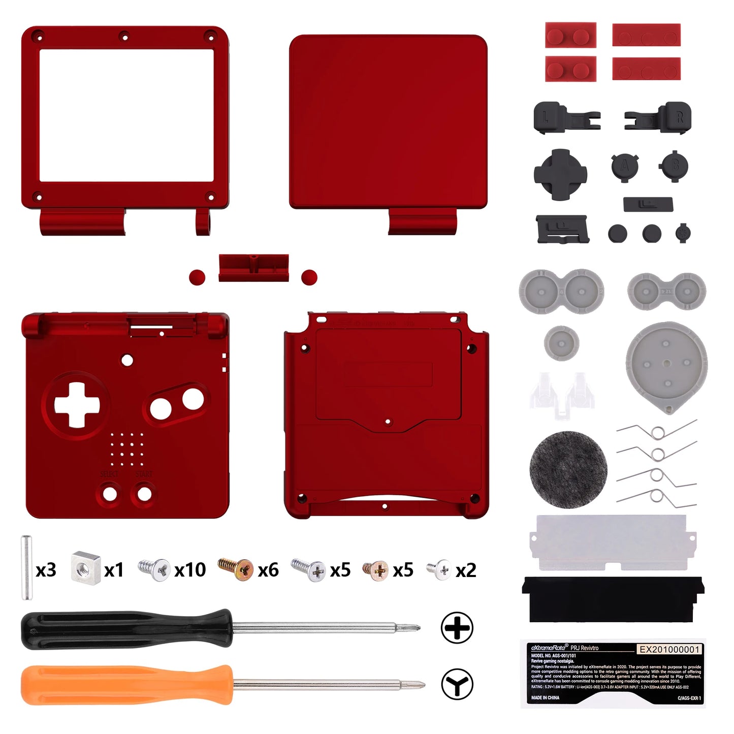 eXtremeRate IPS Ready Upgraded Custom Replacement Housing Shell for Gameboy Advance SP GBA SP for IPS & Standard LCD - Black