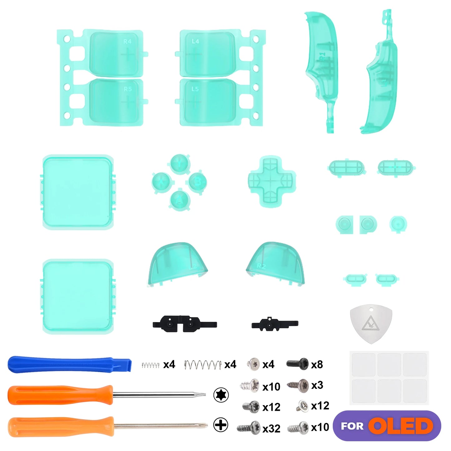 eXtremeRate Replacement Full Set Buttons for Steam Deck OLED, DIY Custom ABXY D-pad Trackpad Bumpers Triggers Buttons with Tools