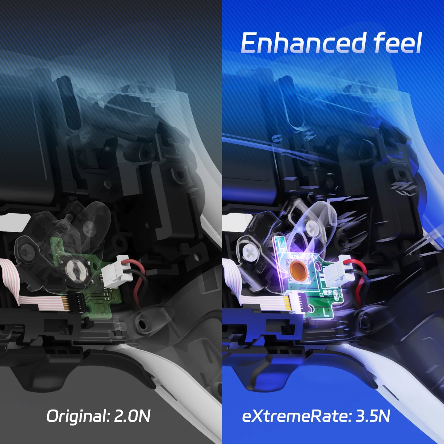 eXtremeRate Back Paddles Replacement Switch Board Kit for PS5 Edge Controller, LB RB Buttons Repair Parts - Without Back Buttons