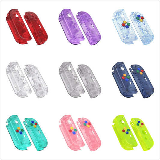 eXtremeRate Custom Transparent Housing Shell Cover W/Full Set Buttons for Nintendo Switch JoyCon & OLED JoyCon Controller