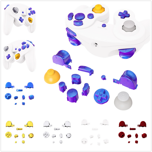 eXtremeRate DIY Replacement Full Set Buttons Thumbsticks & Tools for Nintendo GameCube Controller, Repair ABXY D-pad Z L R Keys
