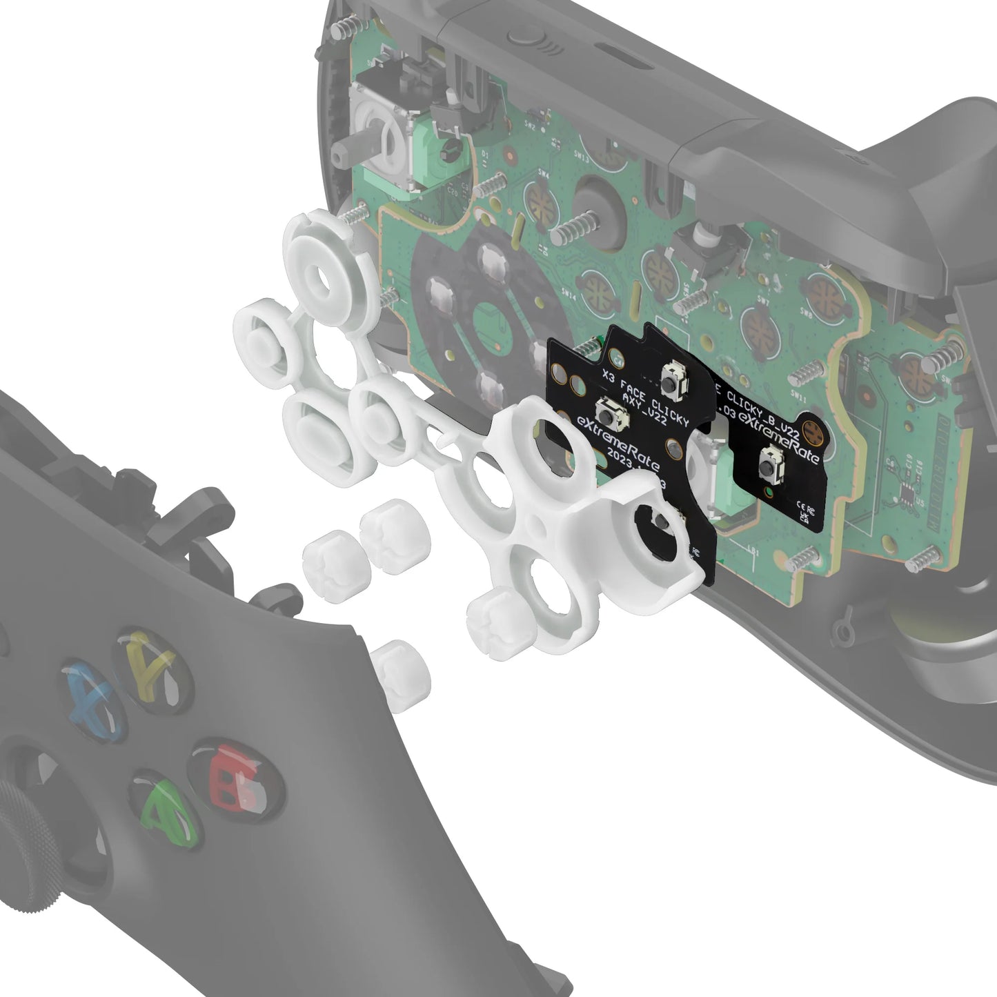 eXtremeRate Clicky Kit V2 for Xbox Core (Xbox Series X|S) / Xbox One S/X Controller, ABXY Keys Mouse Action Buttons Clicky Kit