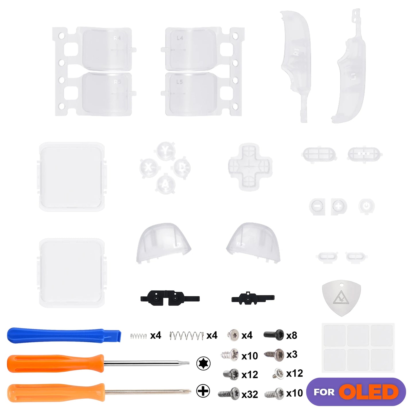 eXtremeRate Replacement Full Set Buttons for Steam Deck OLED, DIY Custom ABXY D-pad Trackpad Bumpers Triggers Buttons with Tools