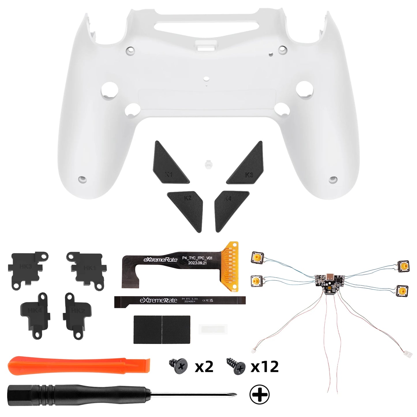 eXtremeRate Dawn Type-C Version Remap Kit for PS4 Slim Pro Controller JDM-040/050/055 W/Mapping Profiles, Back Shell & Buttons