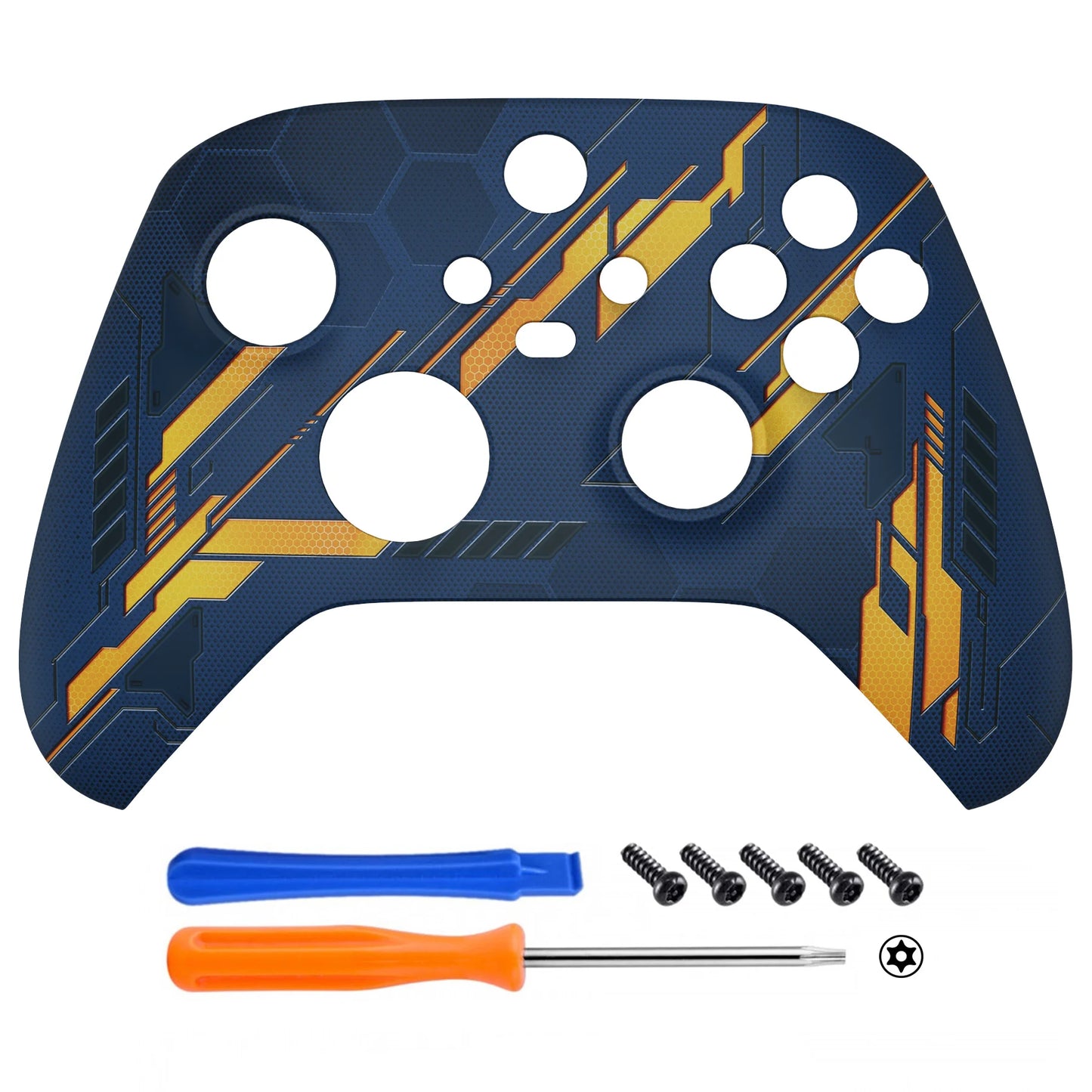 eXtremeRate Replacement Front Housing Shell for Xbox Series X & S Controller - Glow in Dark Orange Mecha