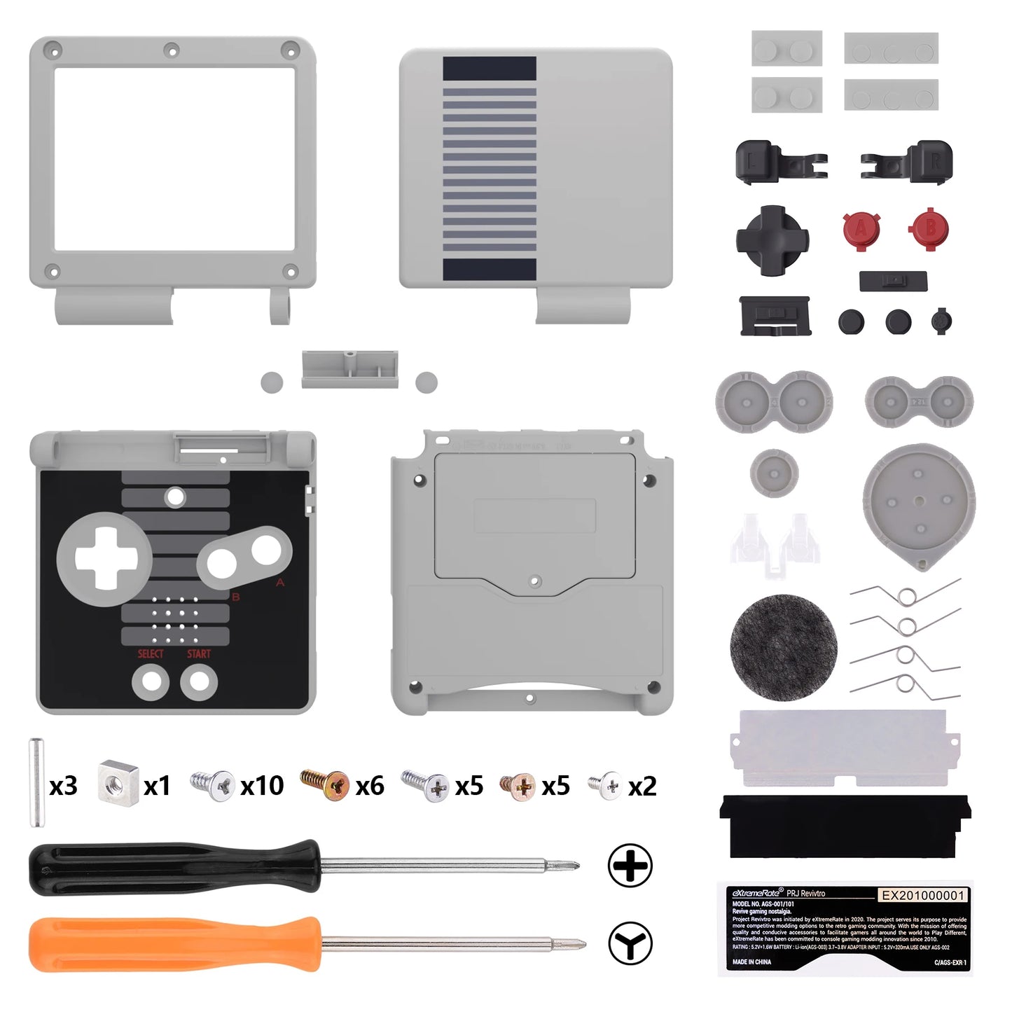 eXtremeRate IPS Ready Upgraded Custom Replacement Housing Shell for Gameboy Advance SP GBA SP for IPS & Standard LCD - Classic