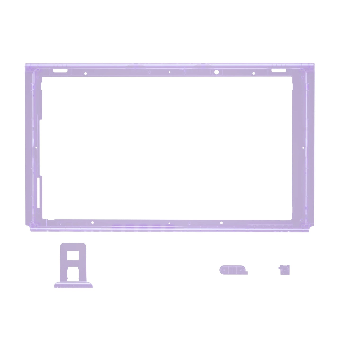 eXtremeRate DIY Housing Shell Replacement Faceplate Front Frame W/Volume Power Buttons for NS Switch Console - Clear Series