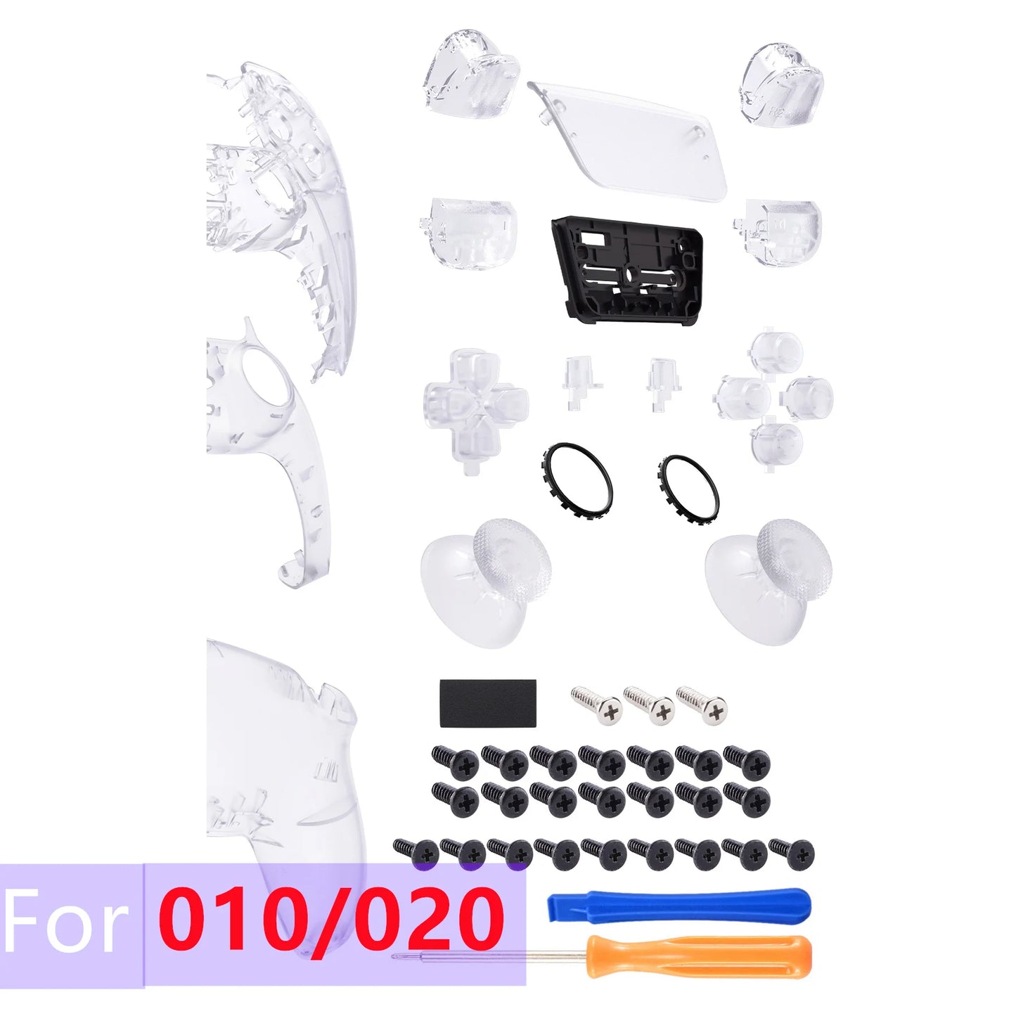 eXtremeRate Replacement Full Set Shells with Buttons Compatible with ps5 Controller BDM-010/020, or for ps5 BDM-030/040/050