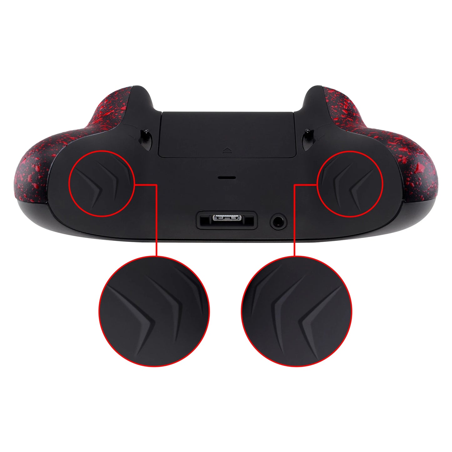 eXtremeRate FlashShot Trigger Bottom Shell Kit Back Shell & Handle Grips & Dual Trigger Locks for Xbox One S & One X Controller