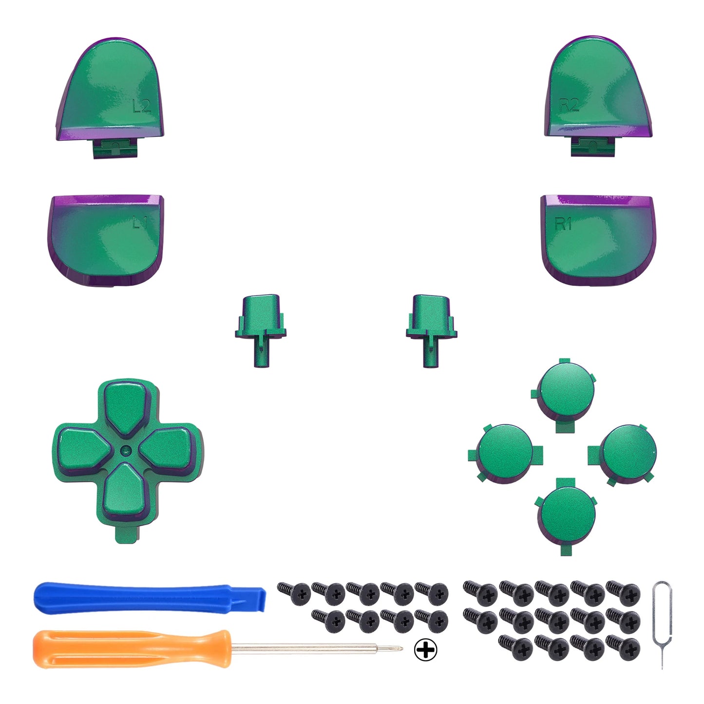 eXtremeRate Replacement D-pad R1 L1 R2 L2 Triggers Face Buttons, Full Set Buttons For ps5 Controller BDM-030/040/050/060