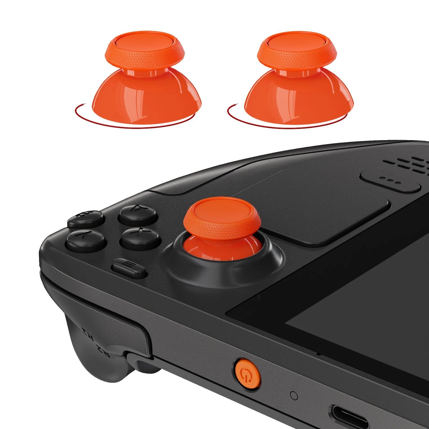 eXtremeRate Replacement Thumbsticks for Steam Deck LCD, Analog Stick Joysticks Repair Kit for Steam Deck OLED - Black