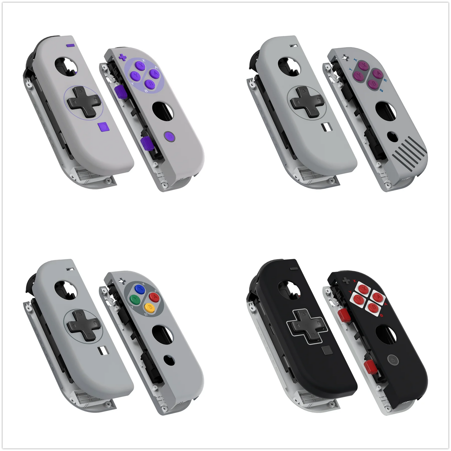 eXtremeRate Replacement Housing JoyCon Shell Buttons Controller Case for NS Switch JoyCon/OLED JoyCon - Classic Series