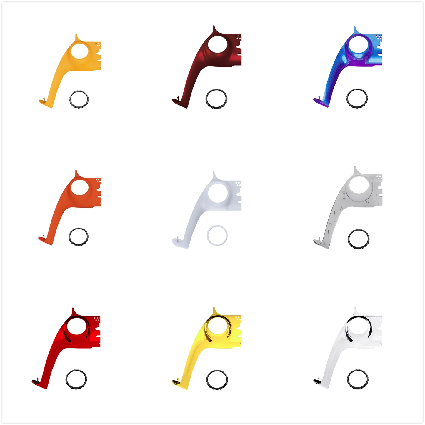 eXtremeRate Replacement Decorative Trim Shell with Accent Rings Compatible with ps5 Controller BDM-010/020/030/040/050