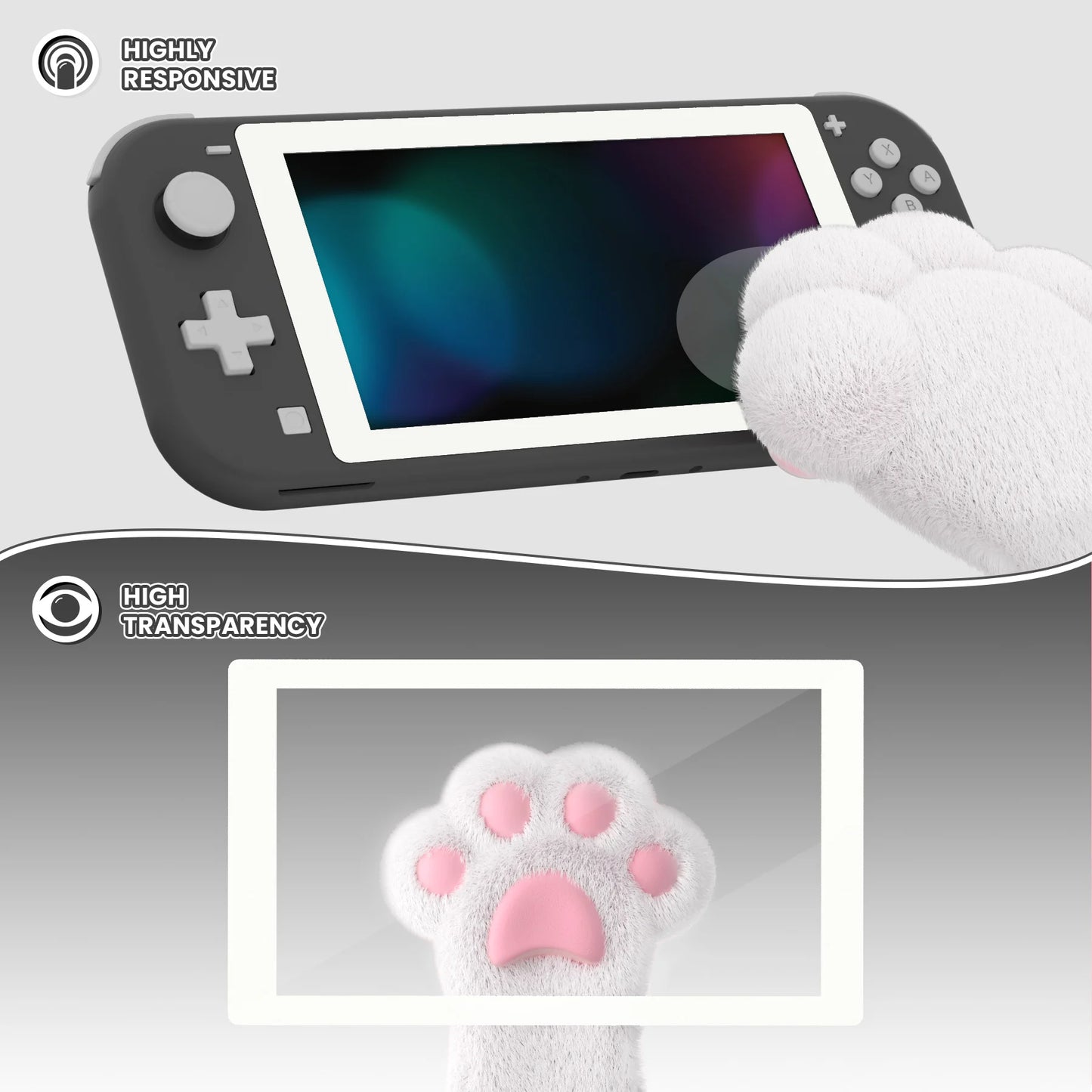 eXtremeRate Colourful Border Transparent HD Clear Accessories Saver Film Tempered Glass Screen Protector for NS Switch Lite