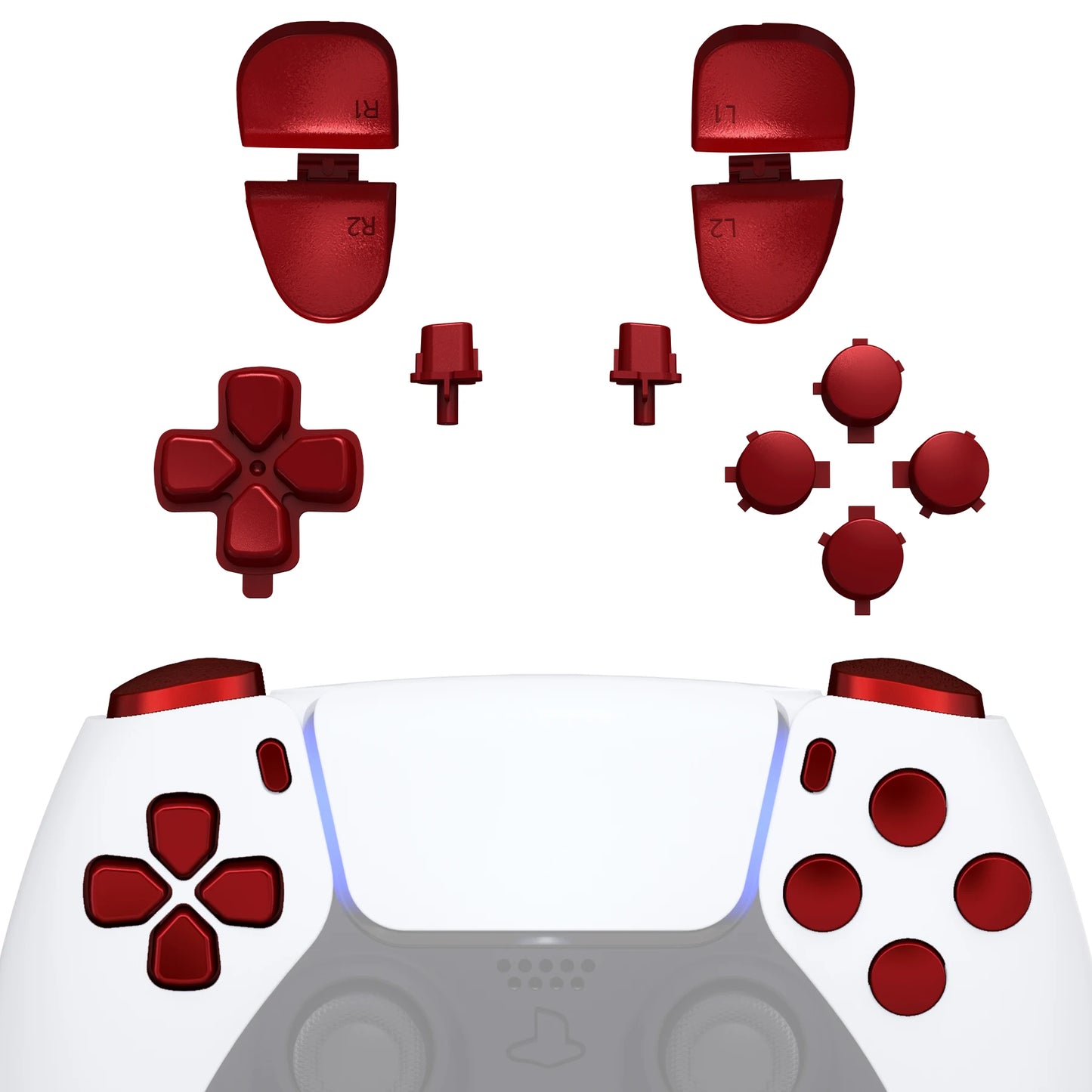 eXtremeRate Replacement D-pad R1 L1 R2 L2 Triggers Face Buttons, Full Set Buttons For ps5 Controller BDM-030/040/050/060