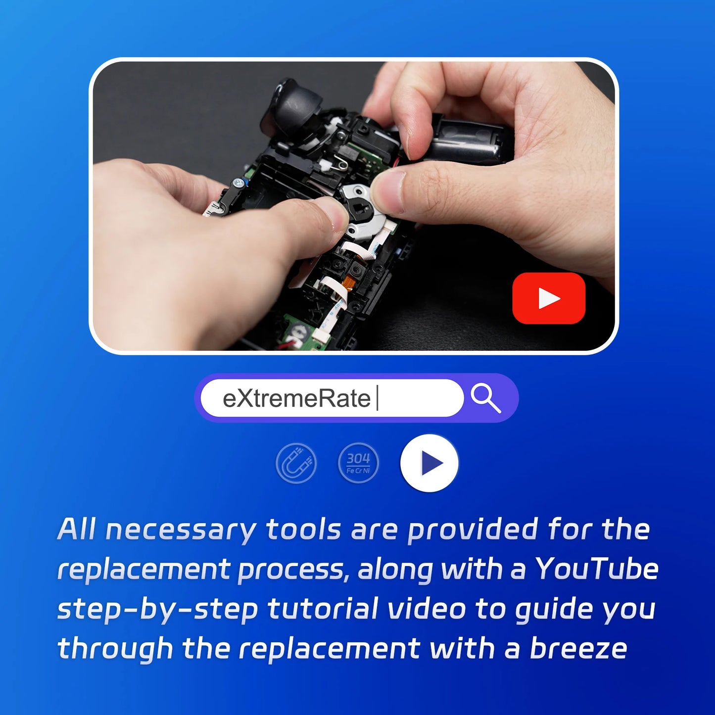 eXtremeRate Back Paddle Replacement Magnetic Module Kit for ps5 Edge Controller, Repair Parts Back Buttons - Without Back Paddle
