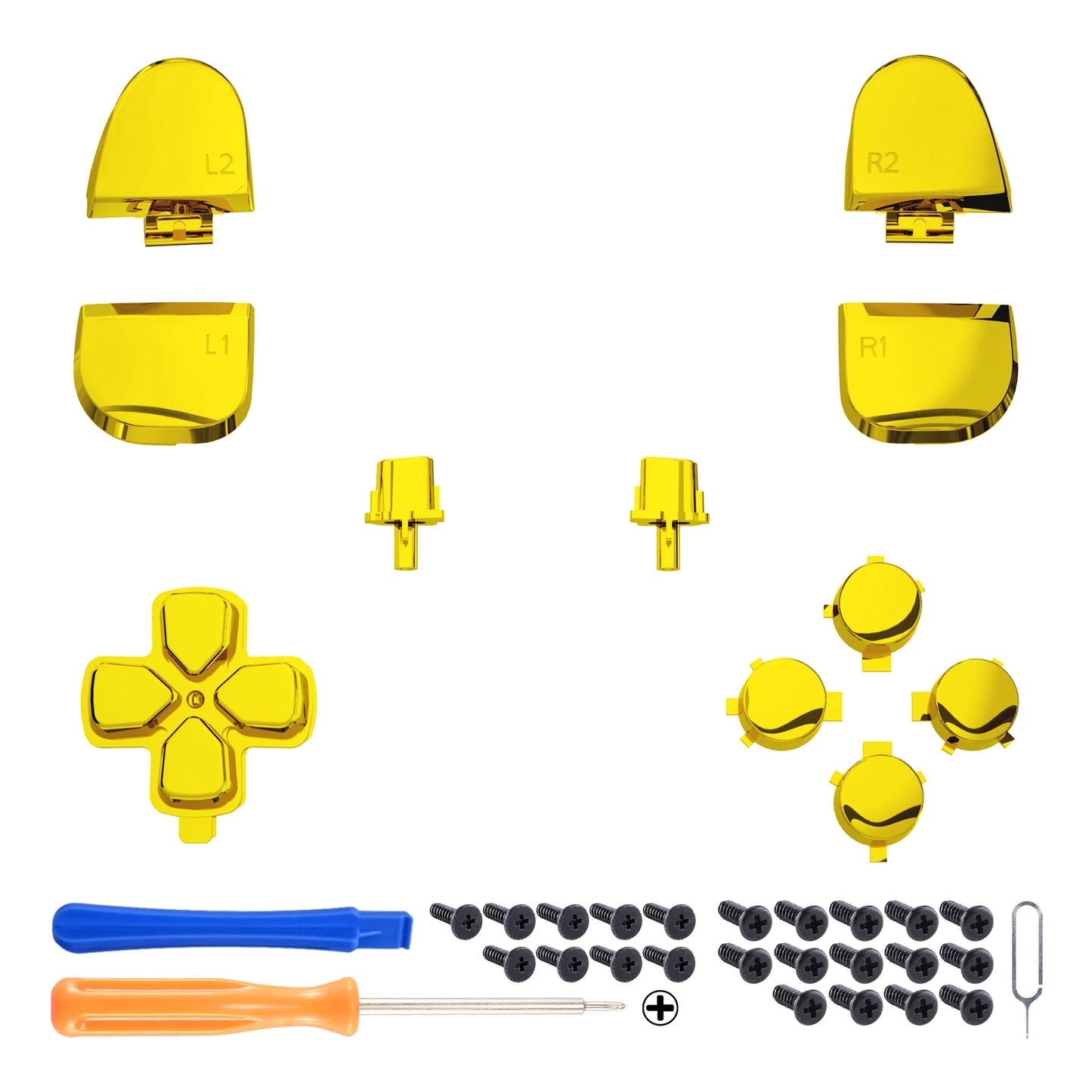 eXtremeRate Replacement D-pad R1 L1 R2 L2 Triggers Face Buttons, Full Set Buttons For ps5 Controller BDM-030/040/050/060