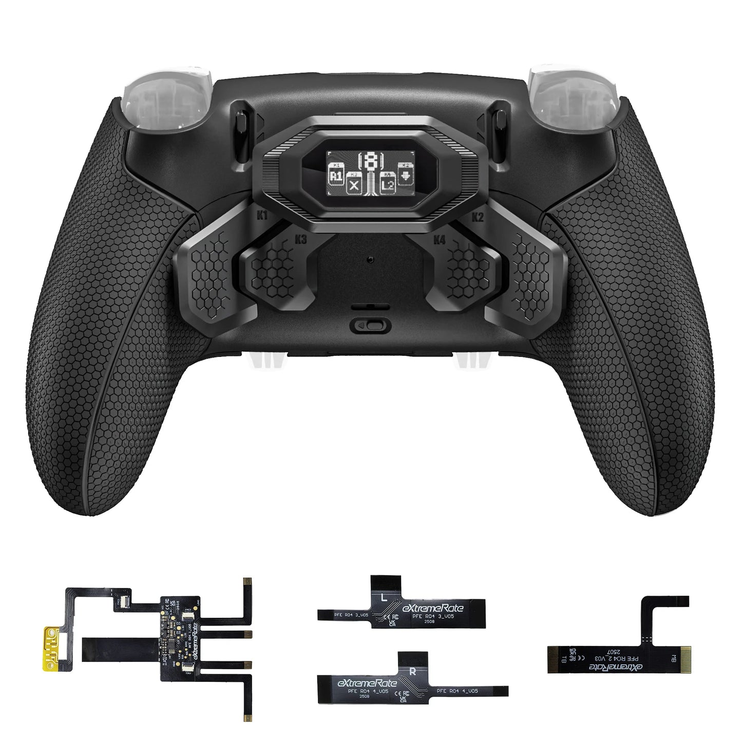 eXtremeRate for ps5 Edge Controller BEYOND Back Paddles Kit, Remappable 4 Back Buttons Attachment, OLED Display - Black