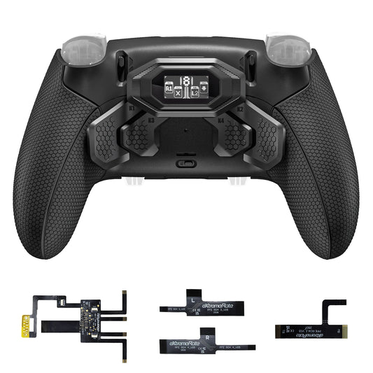 eXtremeRate for ps5 Edge Controller BEYOND Back Paddles Kit, Remappable 4 Back Buttons Attachment, OLED Display - Black