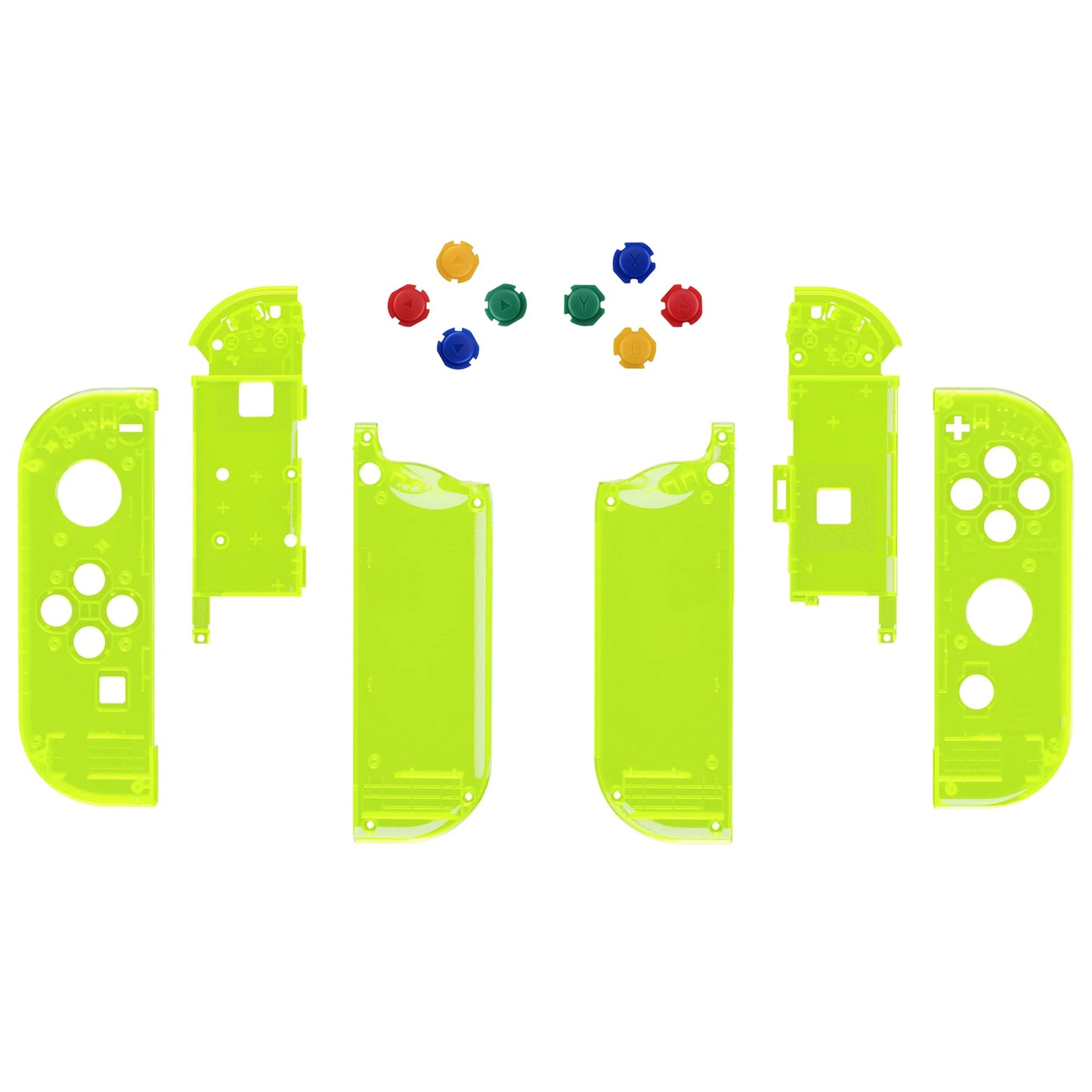 eXtremeRate Custom Transparent Housing Shell Cover W/Full Set Buttons for Nintendo Switch JoyCon & OLED JoyCon Controller