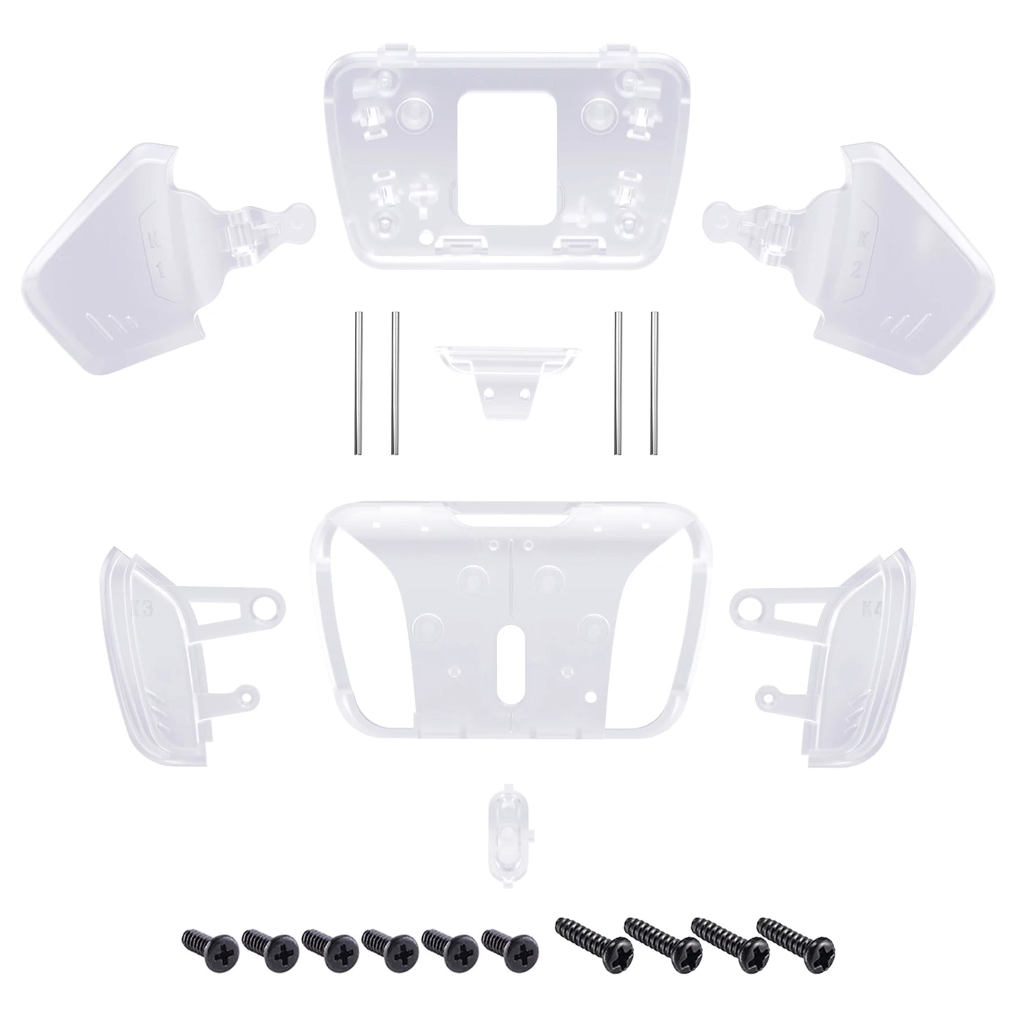 eXtremeRate Replacement Redesigned K1 K2 K3 K4 Back Buttons Housing Shell for ps5 Controller, RISE4 Remap Kit - 19 colors